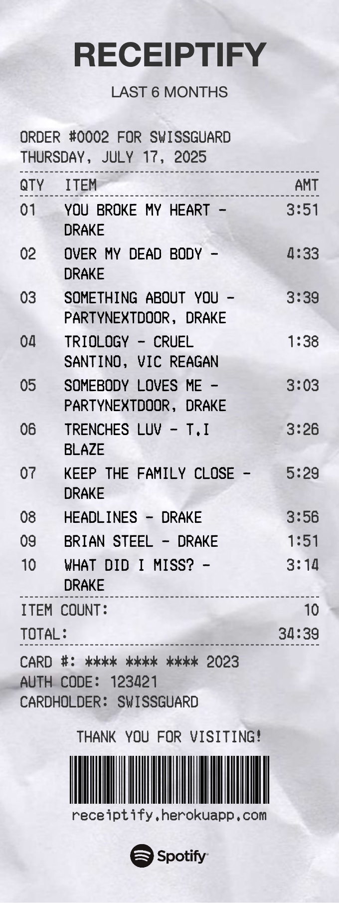 music list